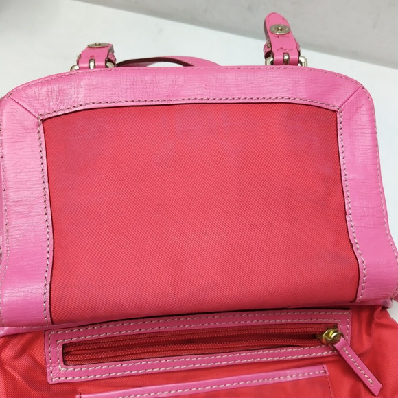 Dooney & Bourke Pink Leather DB Embossed Buckle Flap Crossbody Bag - Picture 8 of 16